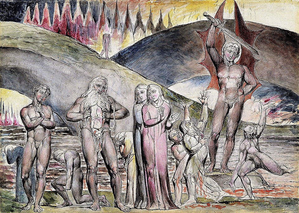Giovanni da Modena, Dante and Virgil Meet, who they claim, are Muhammad and Ali in Hell, 15th century fresco, Basilica of San Petronio, Bologna. Image via Wikimedia Commons.