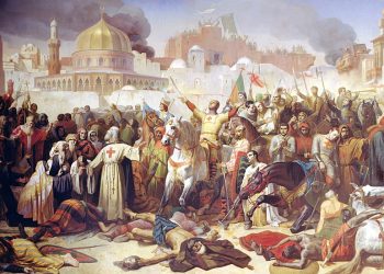 Émile Signol, Taking of Jerusalem by the Crusaders, 15th July 1099 (1847). Oil on canvas, Palace of Versailles. Image sourced from Wikimedia Commons. Public Domain.